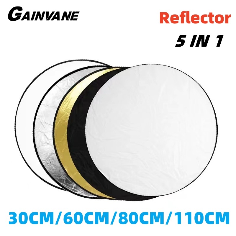 Reflector 5 In 1 110Cm - GAINVANE-عاكس للتصوير الفوتوغرافي ، محمول ،