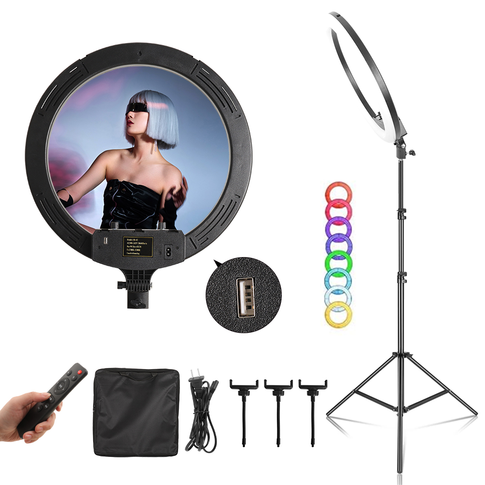 Ring Light 18 Inch Studio - 18 بوصة RGB مصباح مصمم على