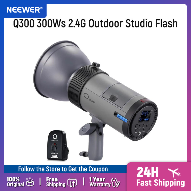 Wireless Flash Trigger 2.4G - فلاش استوديو خارجي NEEWER Q300 بقوة