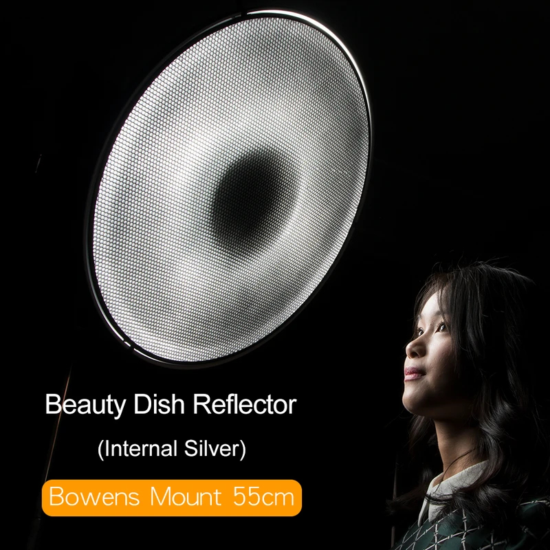 طبق تجميل فضي مقاس 55 سم 22 ست - مراجعة Beauty Dish 55Cm Studio وسعره