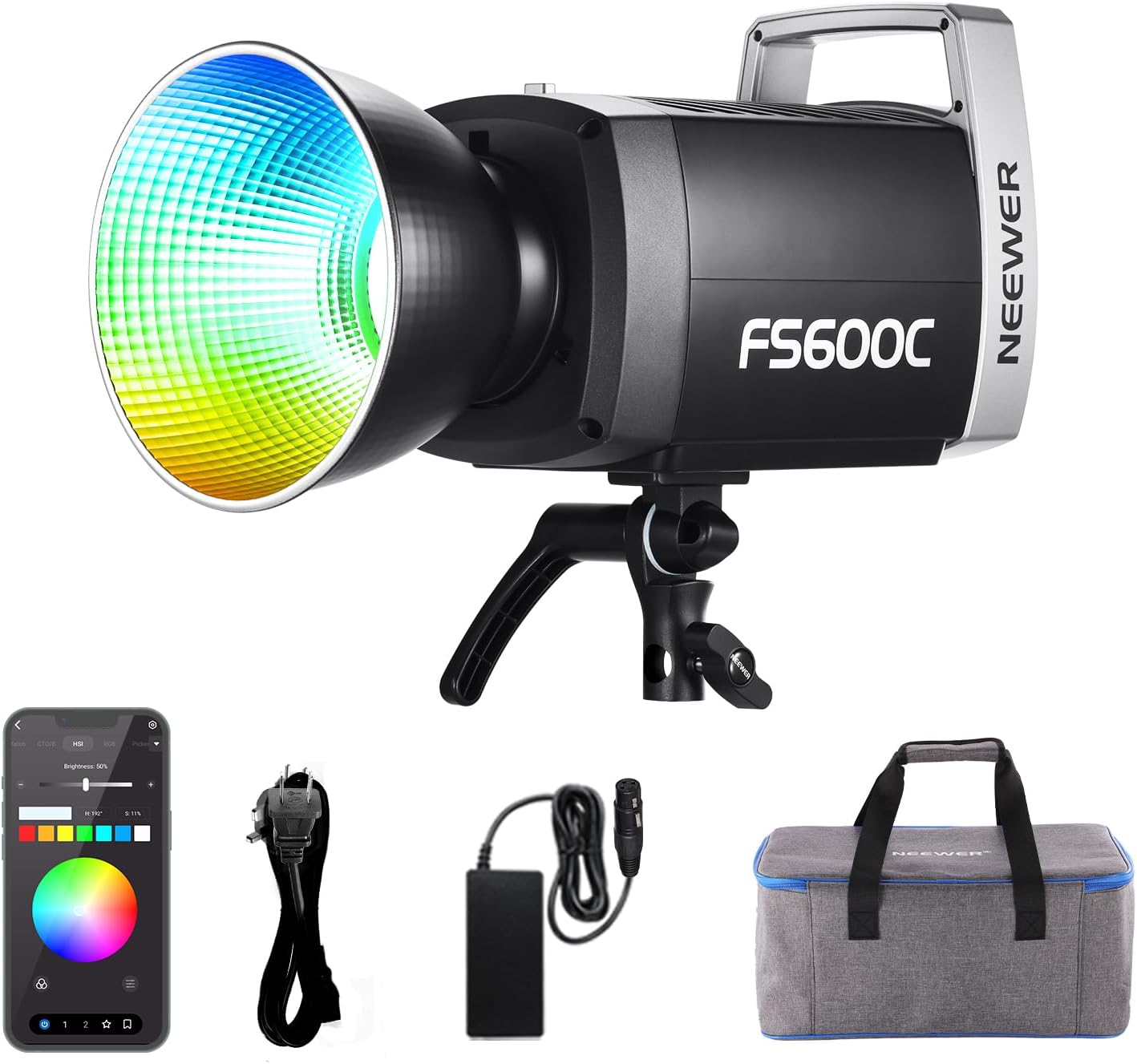 نيور FS600C 600 واط إضاءة فيدي - مراجعة Studio Strobe Light 600W وسعره