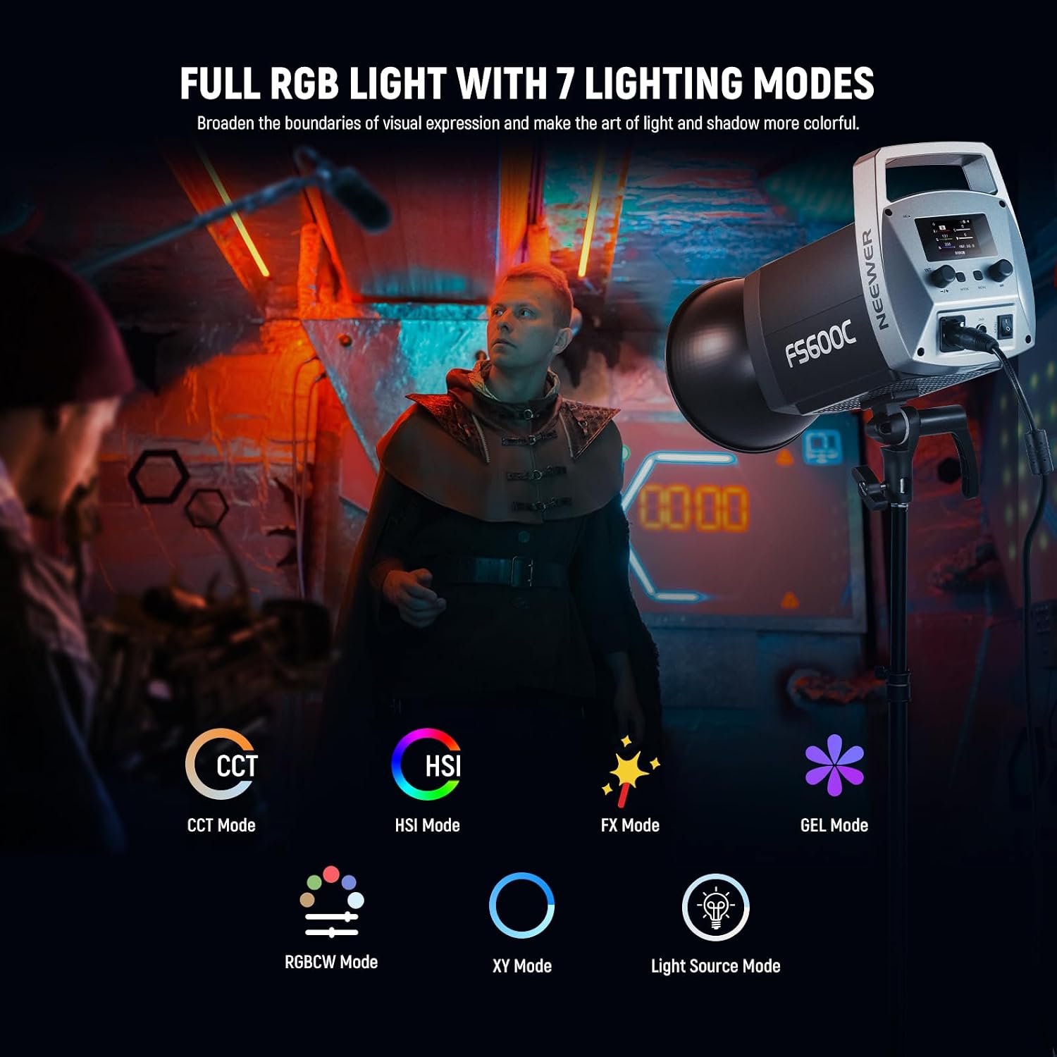 نيور FS600C 600 واط إضاءة فيدي - مراجعة Studio Strobe Light 600W وسعره