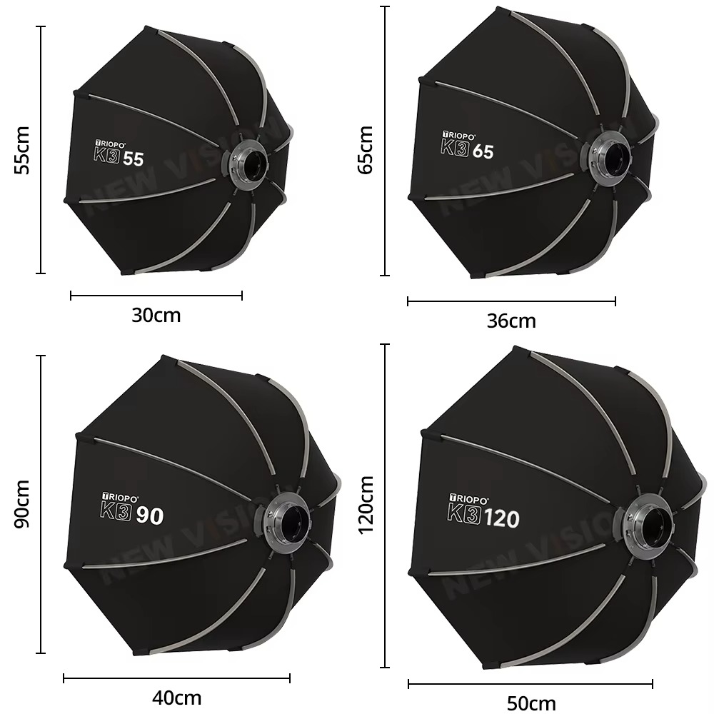 سوفت بوكس TRIOPO K-3 بقاعدة بو - مراجعة Softbox 120Cm Octagon وسعره