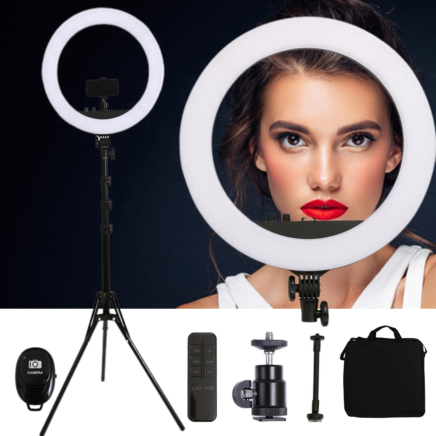 18 بوصة 55 واط صور استوديو LED - مراجعة Ring Light 18 Inch Studio وسعره