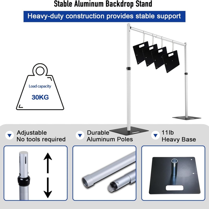 نظام دعم إطار خلفية مزدوج القض - مراجعة Photography Backdrop Stand Kit وسعره