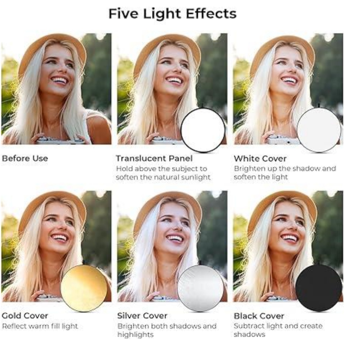 عاكس تصوير محمول HUANYINGBJB ، - مراجعة Reflector 5 In 1 110Cm وسعره