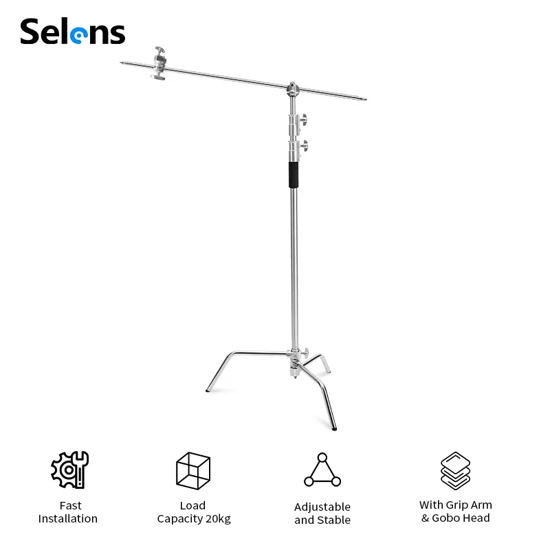 حامل إضاءة من نوع C من سيلينز، - مراجعة Studio Light Stand 3M Heavy Duty وسعره