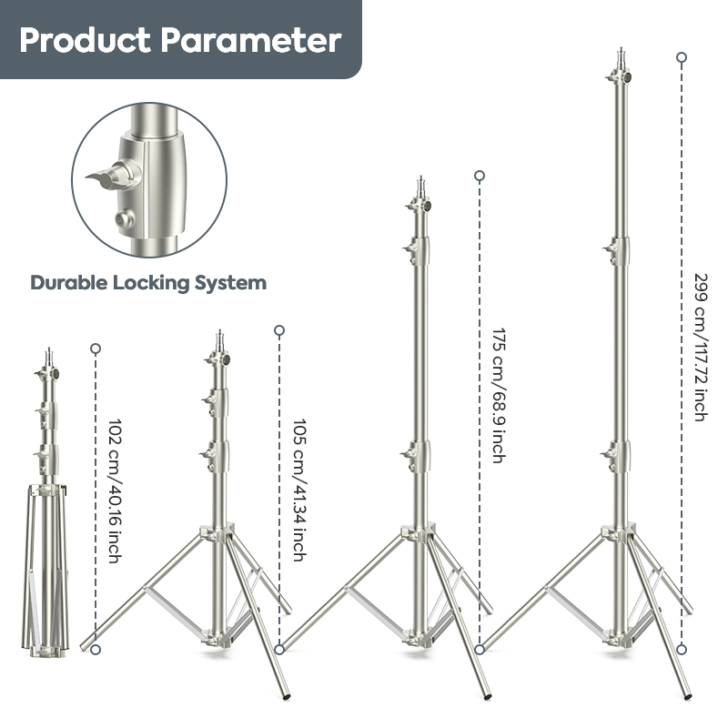 9.8ft/3m المهنية استوديو الثقي - مراجعة Studio Light Stand 3M Heavy Duty وسعره