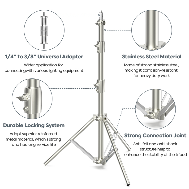9.8ft/3m المهنية استوديو الثقي - مراجعة Studio Light Stand 3M Heavy Duty وسعره