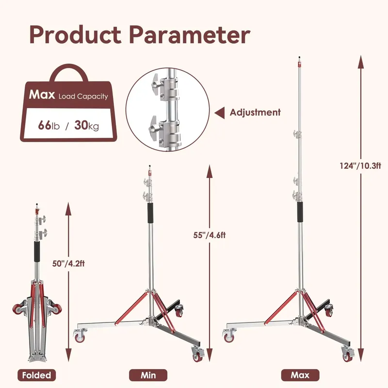 حامل ثلاثي القوائم قابل للتعدي - مراجعة Studio Light Stand 3M Heavy Duty وسعره