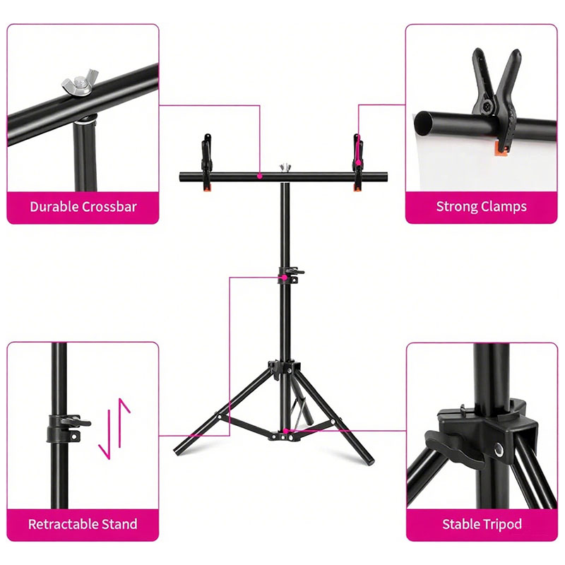 T-شكل خلفيات للتصوير الفوتوغرا - مراجعة Photography Backdrop Stand Kit وسعره