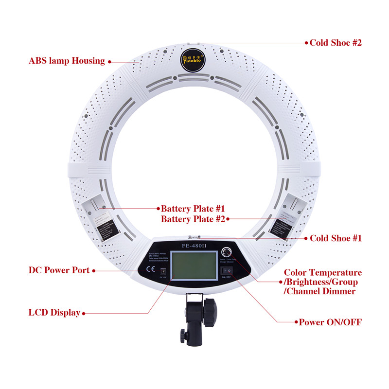 18 بوصة Led حلقة أضواء مع تراي - مراجعة Ring Light 18 Inch Studio وسعره