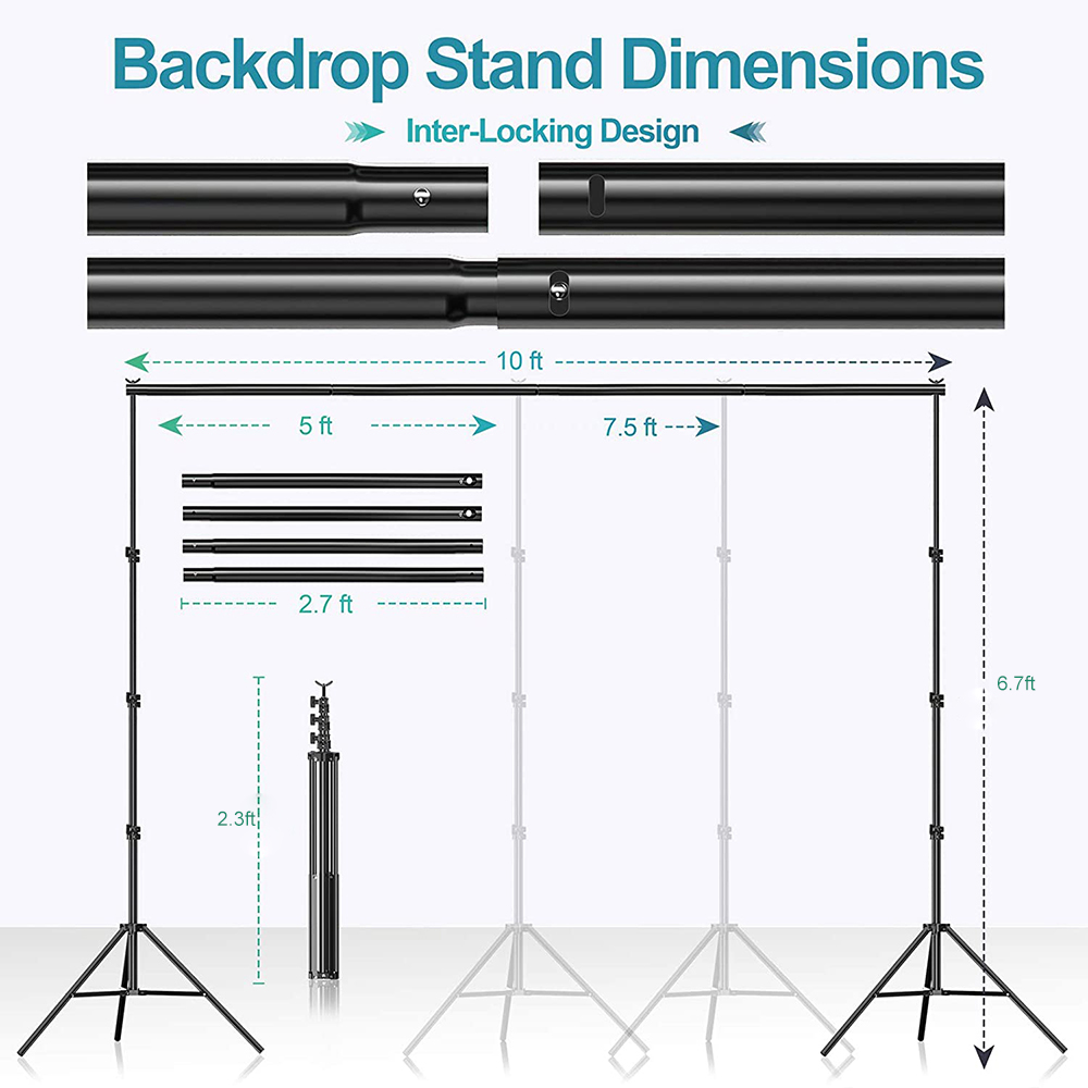 مجموعة معدات استوديو الصور الف - مراجعة Photography Backdrop Stand Kit وسعره