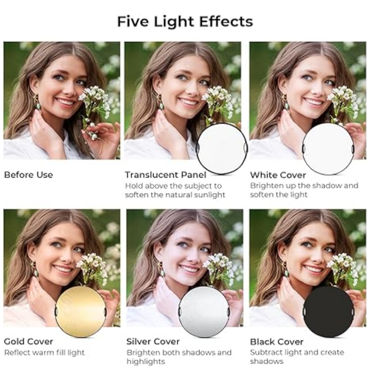 ناشر التصوير الفوتوغرافي مع قب - مراجعة Reflector 5 In 1 110Cm وسعره