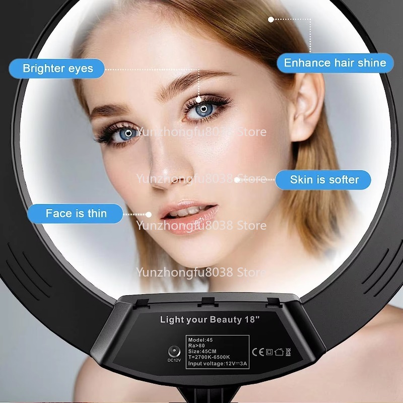 طقم إضاءة ثلاثي القوائم محمول  - مراجعة Ring Light 18 Inch Studio وسعره