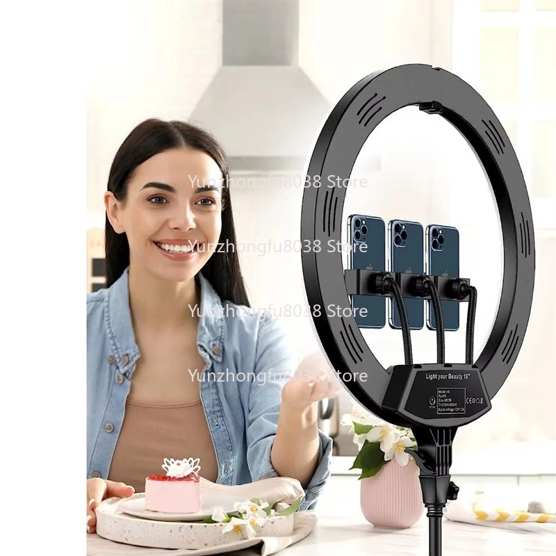 طقم إضاءة ثلاثي القوائم محمول  - مراجعة Ring Light 18 Inch Studio وسعره