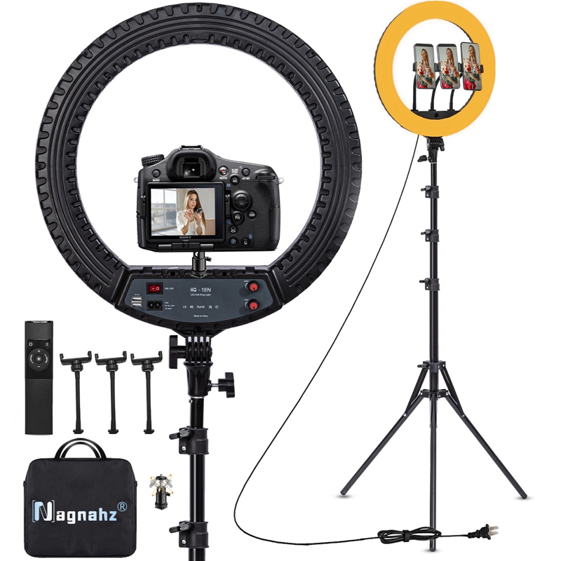 18 بوصة حلقة ضوء مع حامل ثلاثي - مراجعة Ring Light 18 Inch Studio وسعره