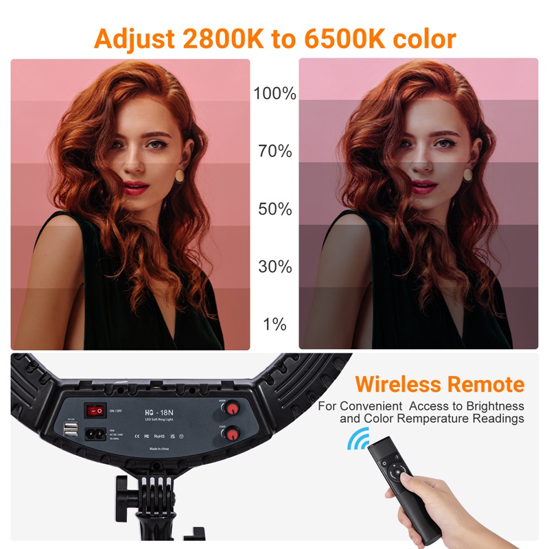 18 بوصة حلقة ضوء مع حامل ثلاثي - مراجعة Ring Light 18 Inch Studio وسعره