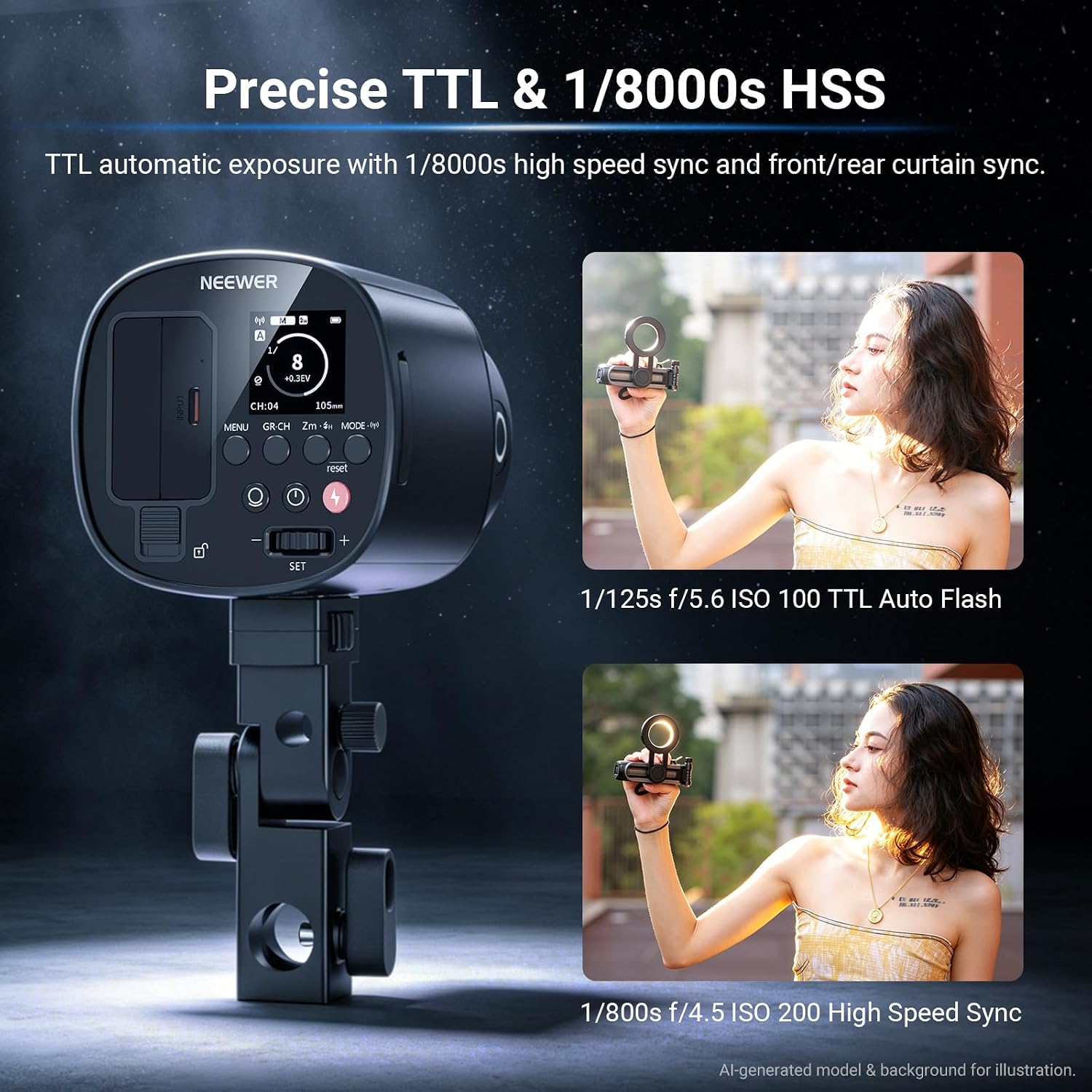 فلاش خارجي NEEWER Q120 بقوة 12 - مراجعة Studio Strobe Hss Ttl وسعره