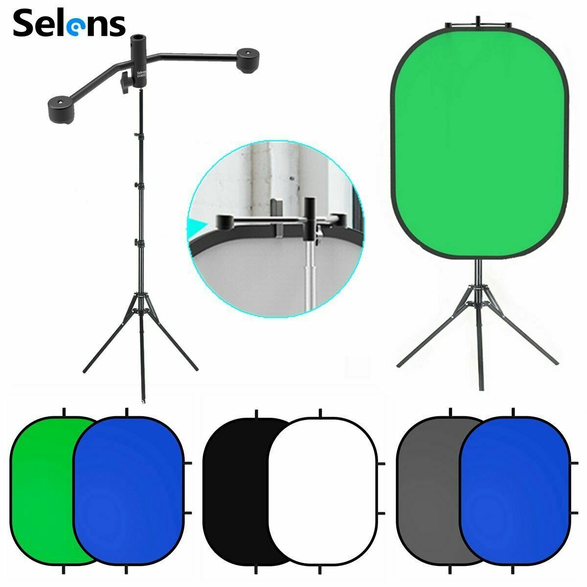 Selens عاكس كليب التصوير كروما - مراجعة Photography Backdrop Stand Kit وسعره