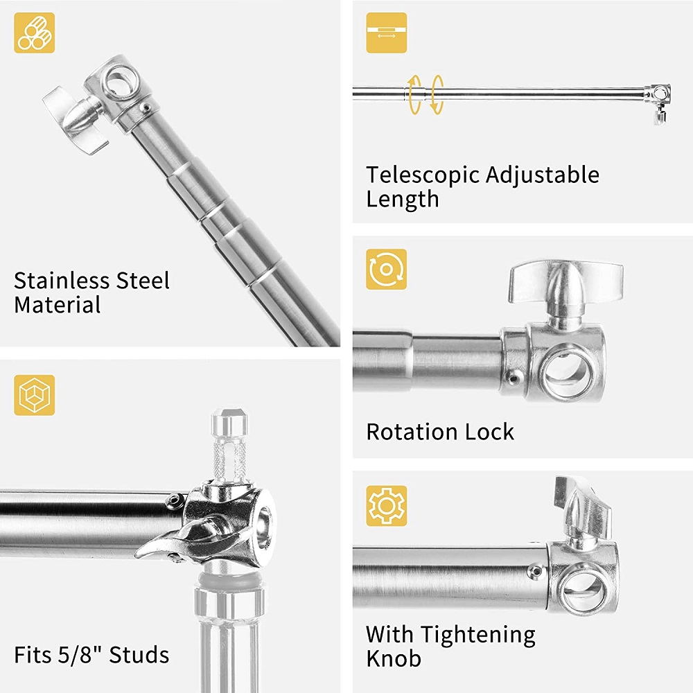 عمود تمديد ستاند إضاءة C من ال - مراجعة Studio Light Stand 3M Heavy Duty وسعره