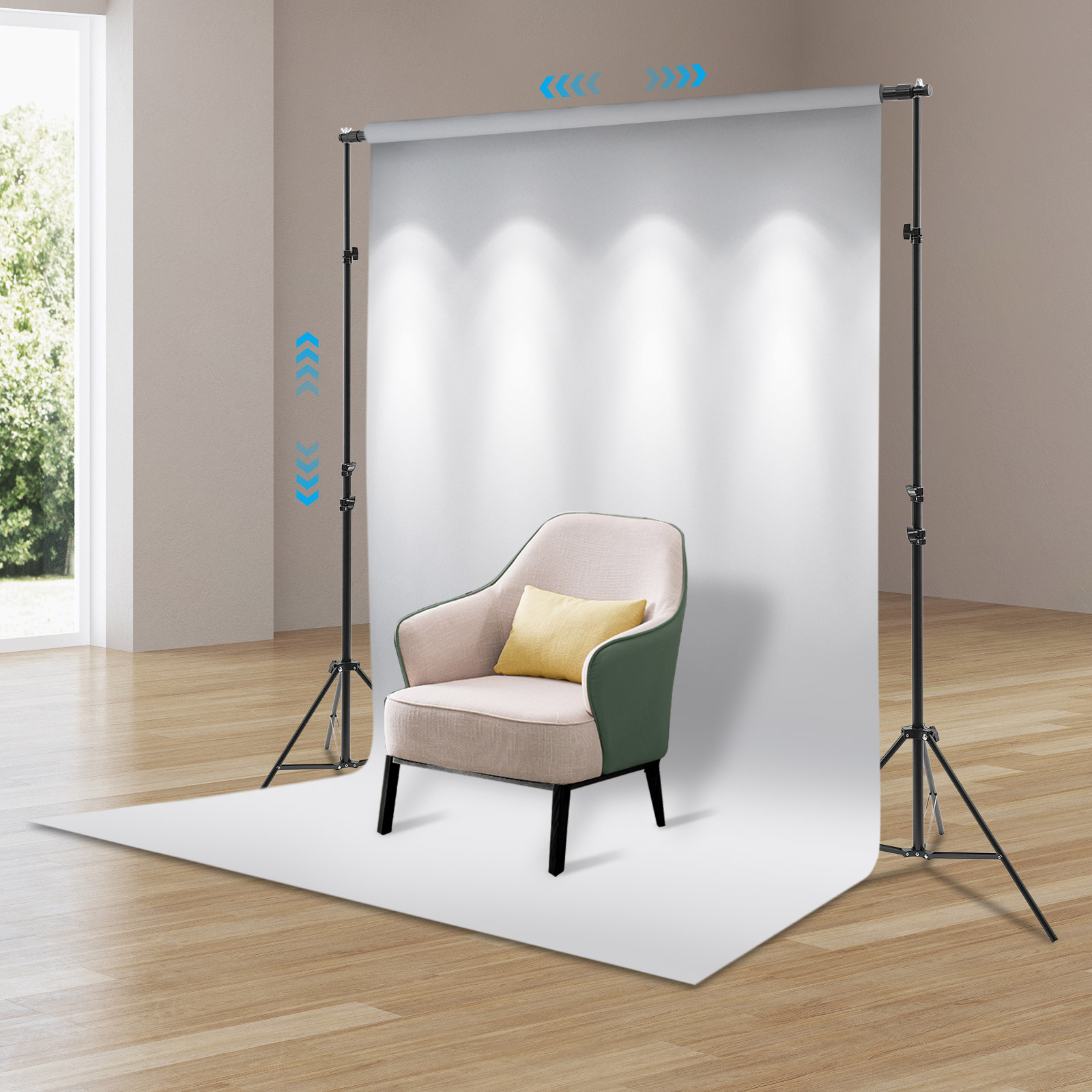 طقم حامل خلفية للتصوير، نظام د - مراجعة Photography Backdrop Stand Kit وسعره