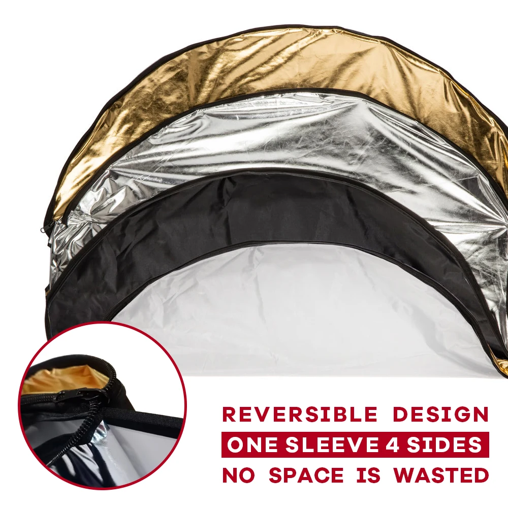 قرص عاكس دائري قابل للطي ، لوح - مراجعة Reflector 5 In 1 110Cm وسعره