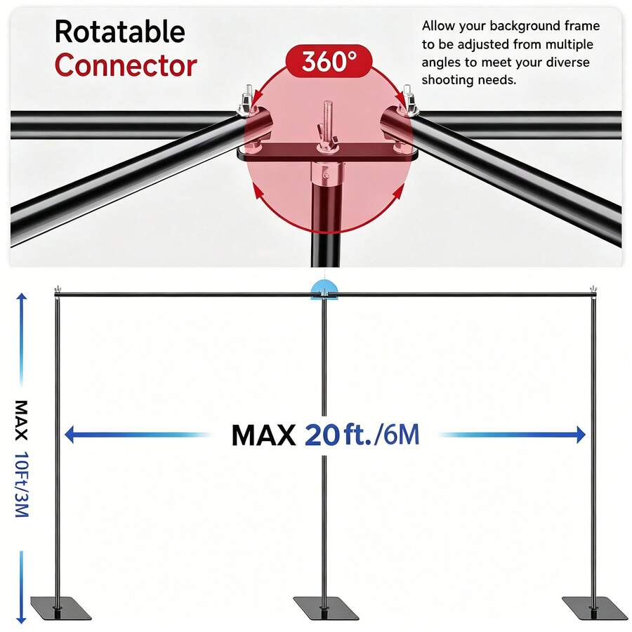 قوس زفاف وخلفية مقاس 10 × 20 ق - مراجعة Photography Backdrop Stand Kit وسعره