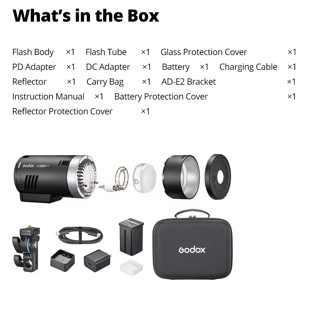 فلاش خارجي Godox AD300 ProII ب - مراجعة Studio Strobe Hss Ttl وسعره